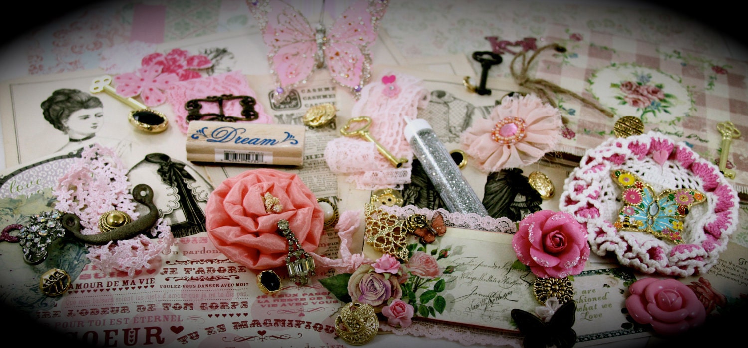 Dreaming of a French Cottage Home Project Embellishment Scrapbooking Altered Art KIT