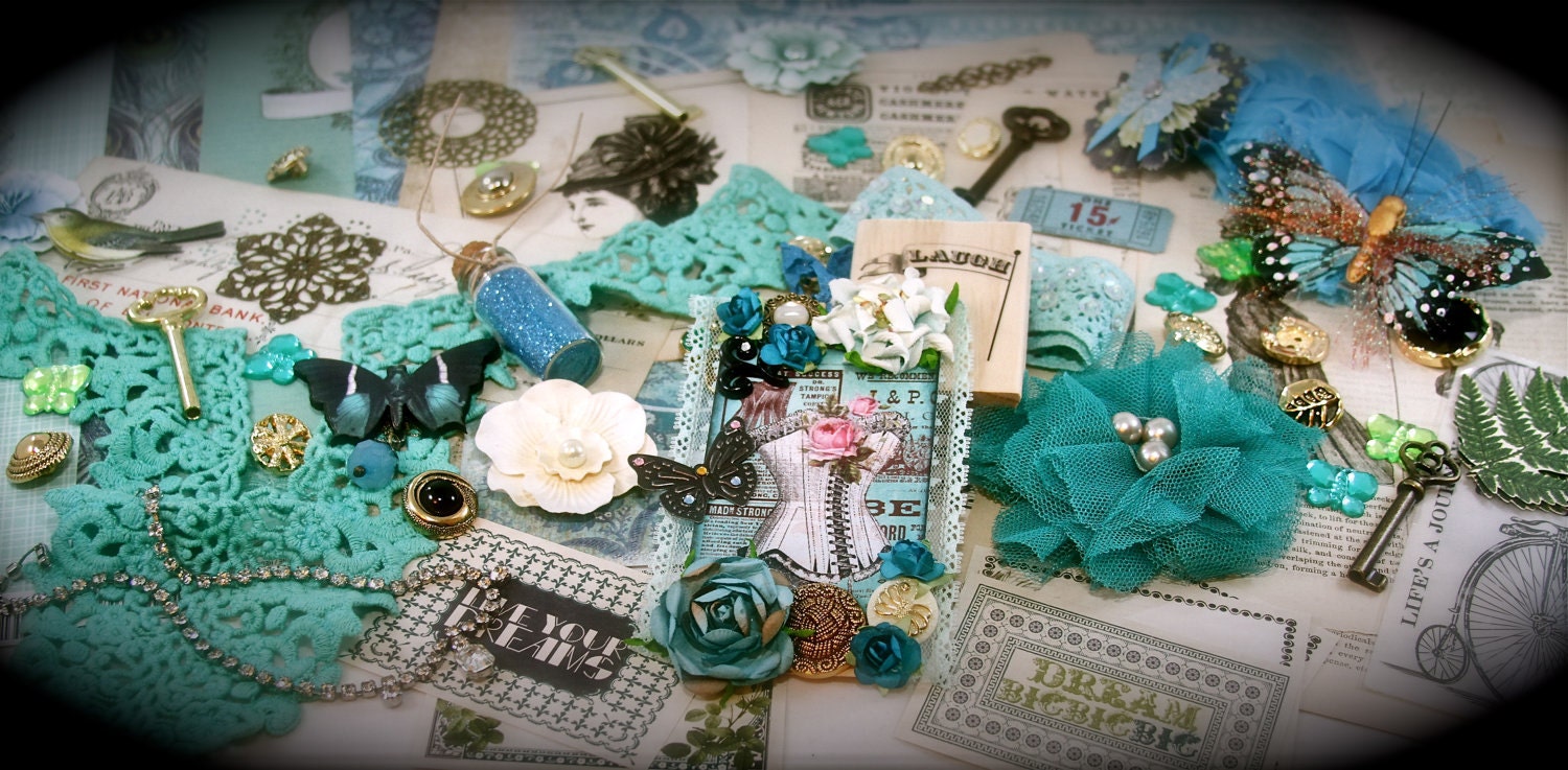 A Day at the Beach at Mykonos Project Embellishment Scrapbooking Altered Art KIT