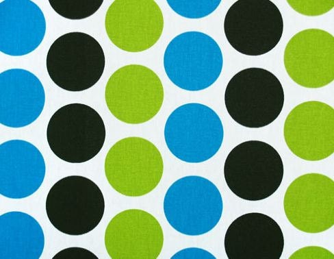 Wedding Black and White Chartreuse Turquoise Polka Dot Table Runner FREE 
