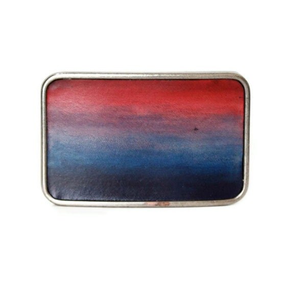 Sunset Leather Belt Buckle - Handmade