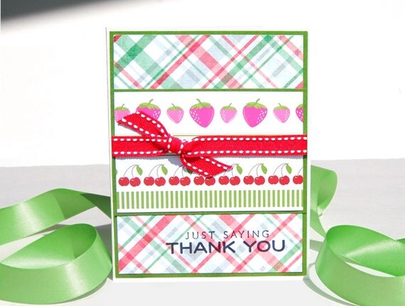 Handmade Thank You Card - So Berry Thankful