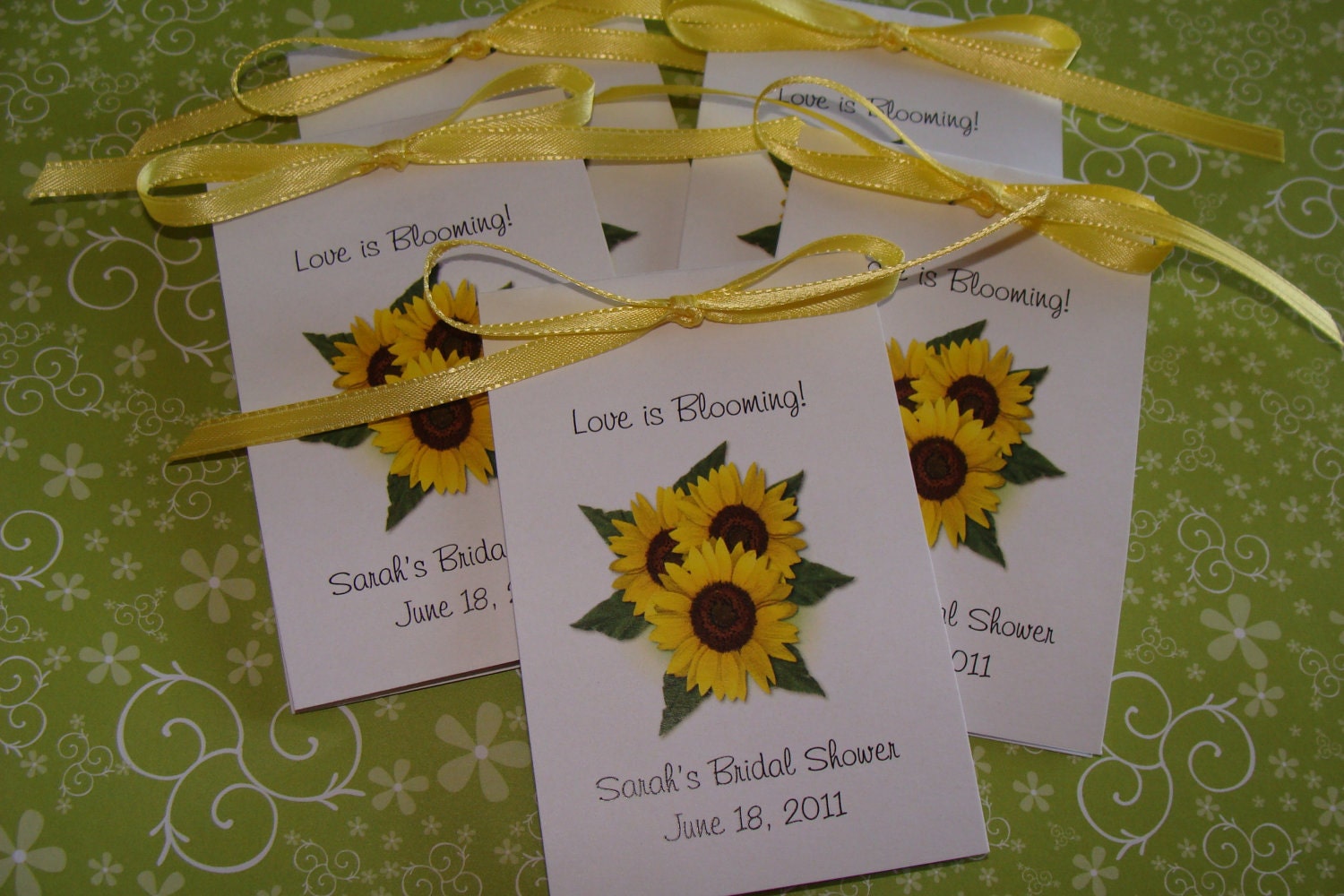 16 Personalized Sunflower Wedding Favor Flower Anniversary Seeds Party 