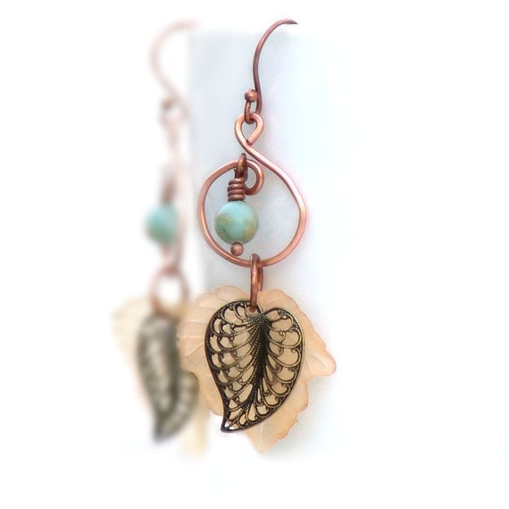 Long Dangle Copper Eternity Wire Earrings by Catherine Jeltes as galleryzooartdesigns on Etsy from etsy.com