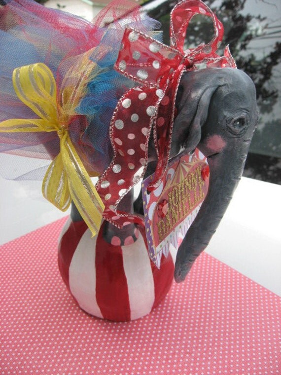 Circus Wedding Cake Topper table topper Baby Circus Elephant keepsakeup 
