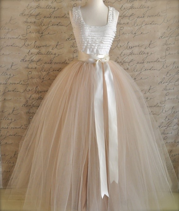 Full Length Champagne Tulle Skirt etsycom 34500 Adult Tutu Wedding 