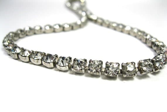 Vintage, Mad Men, Style, Rhinestone, Choker, Necklace