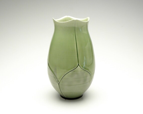 Medium Green Lotus Vase