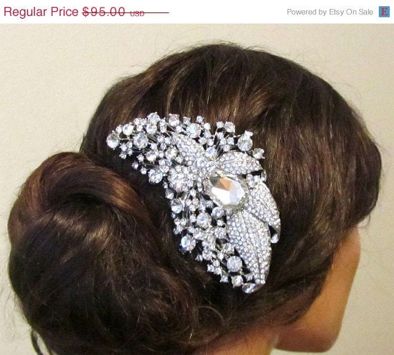 Wedding hair accessories Bridal headpiece Crystal Art Deco Comb 