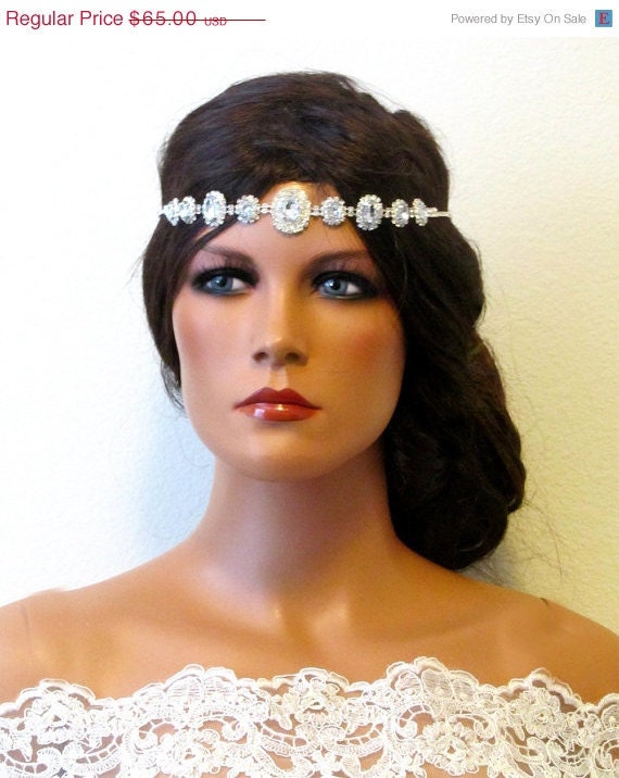 bridal headband rhinestones headband bridal sash Bridal headpiece