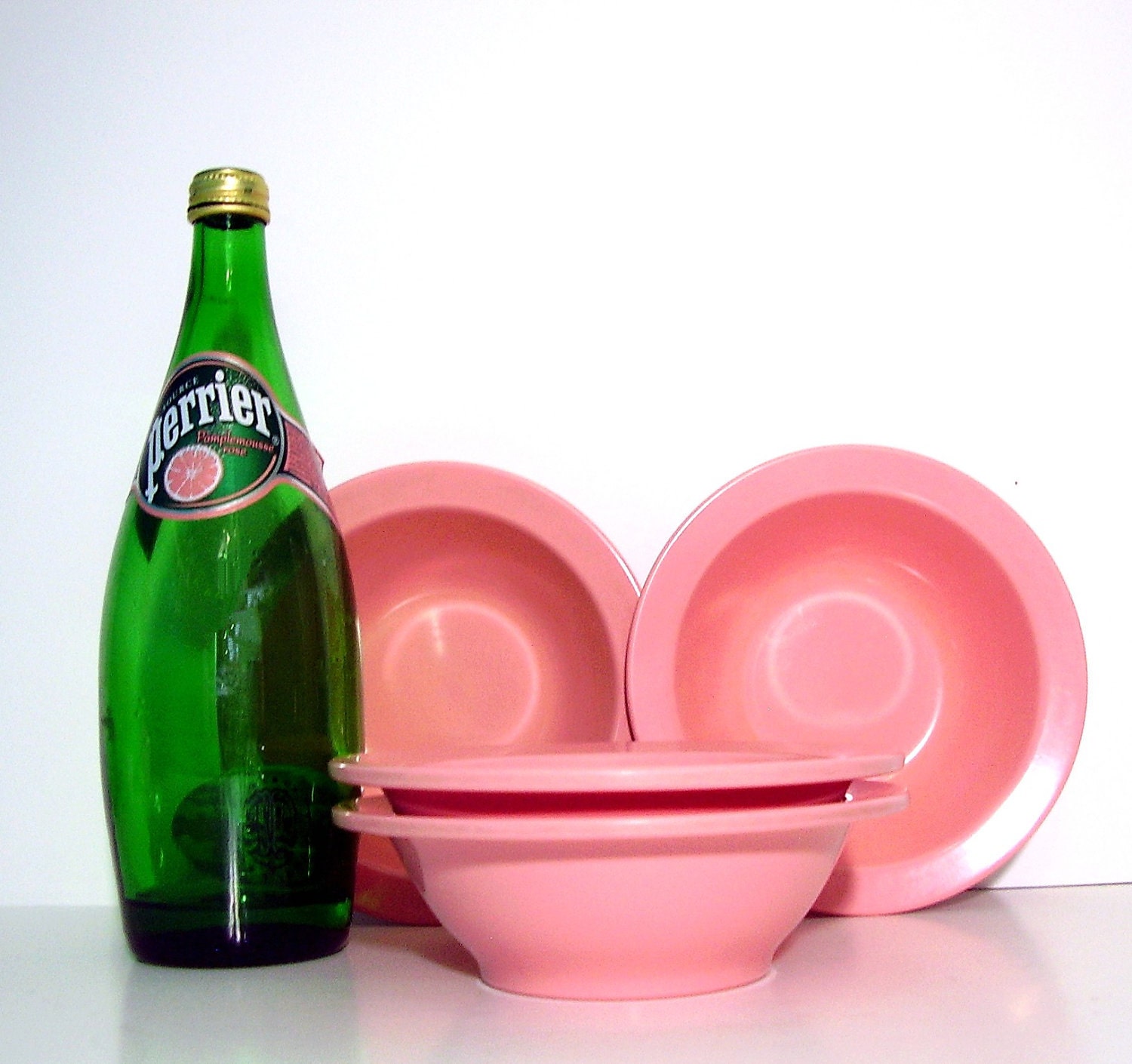 Vintage Melmac Bowls Pink Mid century Kitchen Beverly Set of 4
