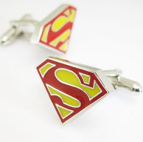 Mężczyźni Spinki --- linki Superman Logo Design mankietów --- Z W001 Szkatułce