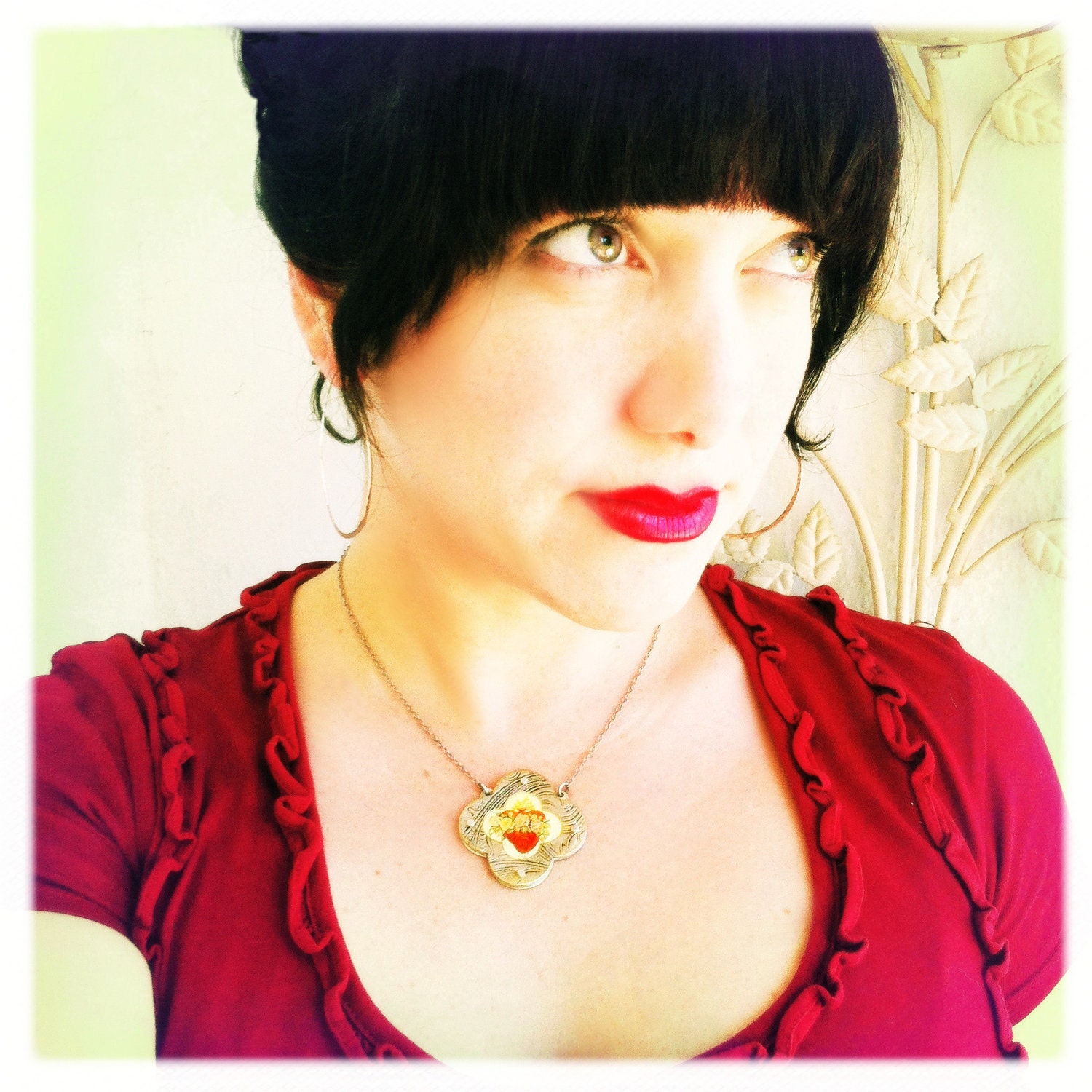 Immaculate Heart Necklace By Roia O'Brien - Religious Art - Gothic - Steampunk - Valentine's Day
