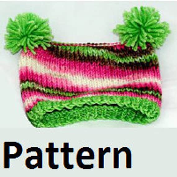 Rollie Pollie Boutique Double Pom Pom Hat Knitting PATTERN
