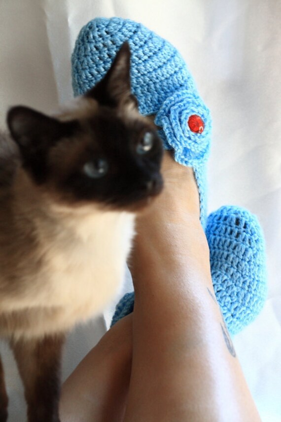 FREE SHiPPiNG Blue Healthy Booties Home slippers Dance classic yoga sexy hygienic light Naturel Silk cashmire crochet