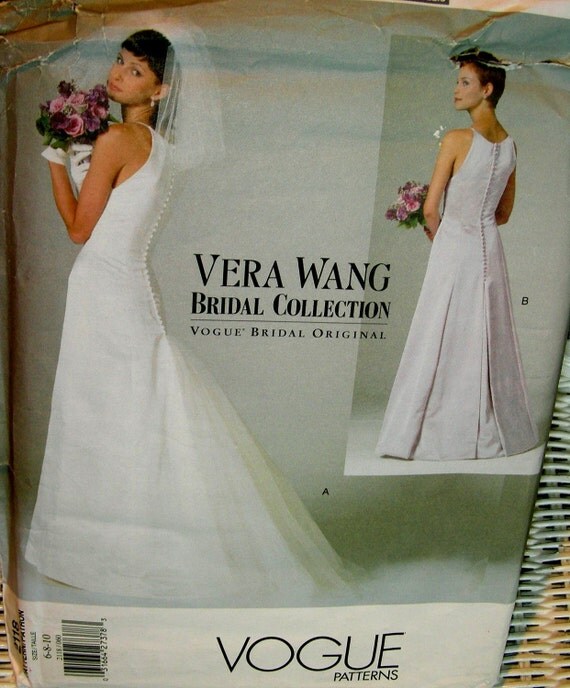 VOGUE sewing pattern VERA WANG wedding dress Pattern 2118 sizes 6810