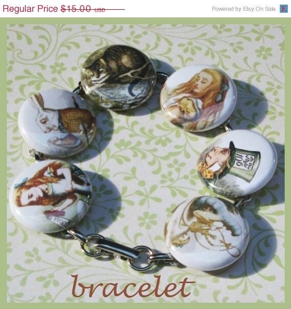 MAY SALE 31% OFF bracelet Alice In Wonderland 8 inch button bracelet