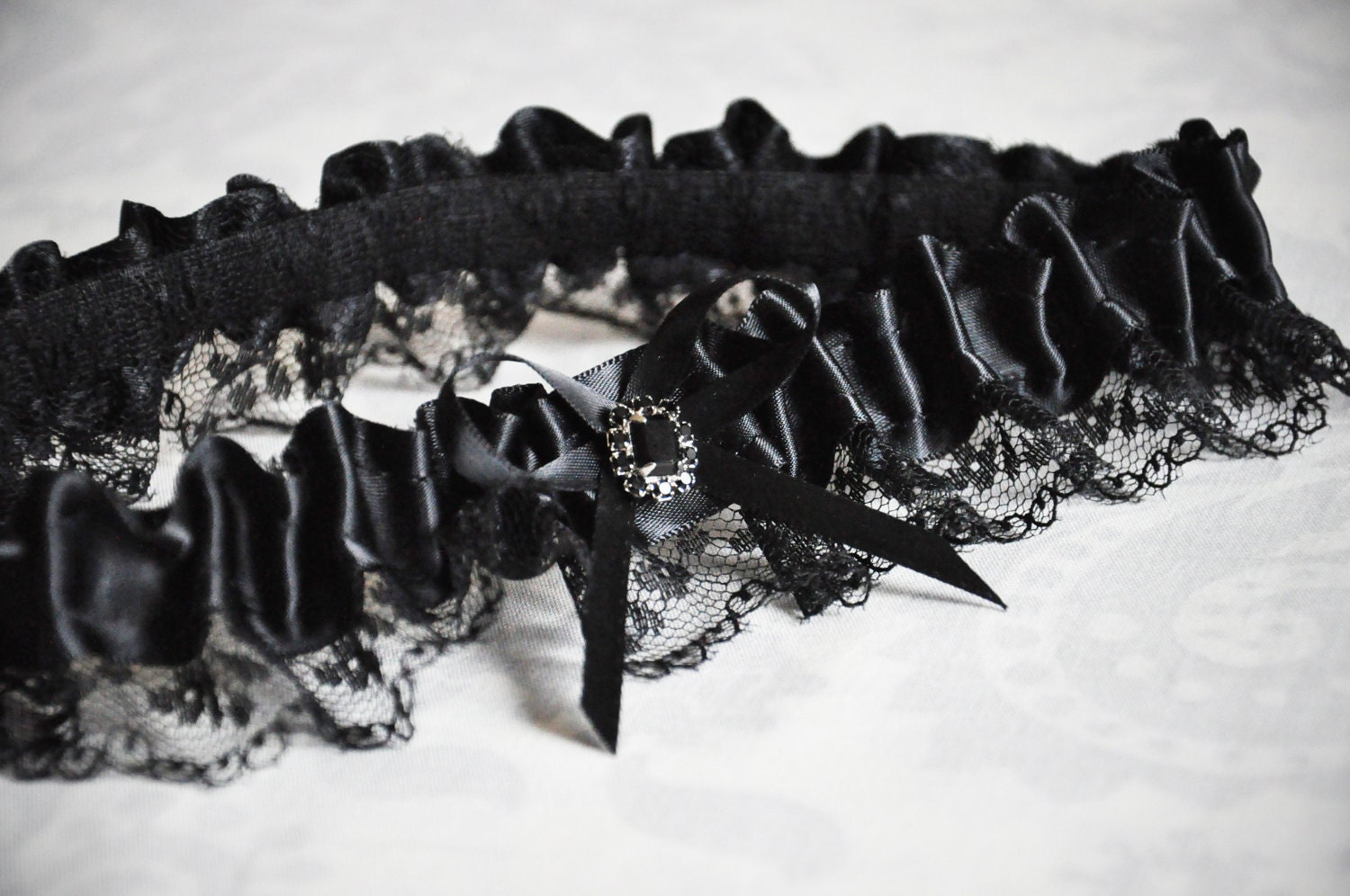 Black Garter Black Bridal Garter Black Lace Garter Black Wedding Garter