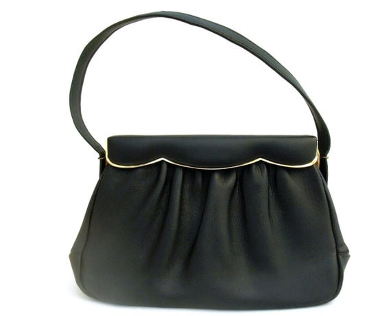 Vintage 50 60 Purse Kelly Handbag Small Black by mysweetiepiepie Vintage 50 60 Purse Kelly Handbag Small Black by mysweetiepiepie