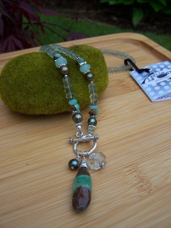 Green And Brown Chalcedony Necklace Preview 1