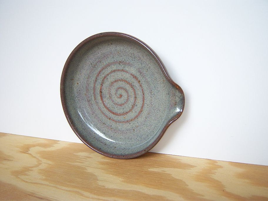 Stoneware Spoon Rest in Fog Glaze