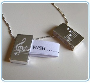 Wish-Prayer Locket - Music lover / Music notes necklace
