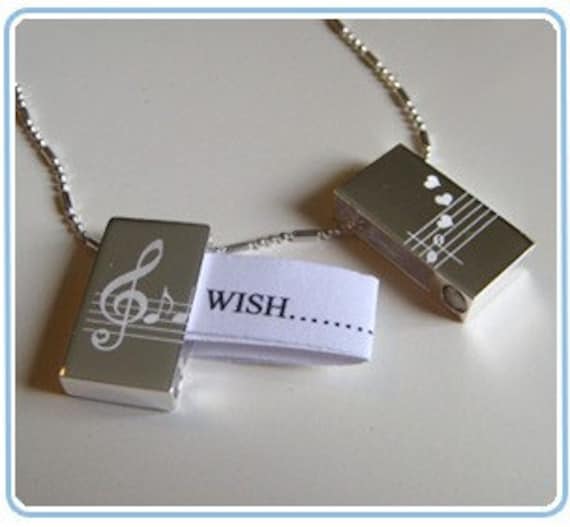 Wish-Prayer Locket - Music lover / Music notes necklace