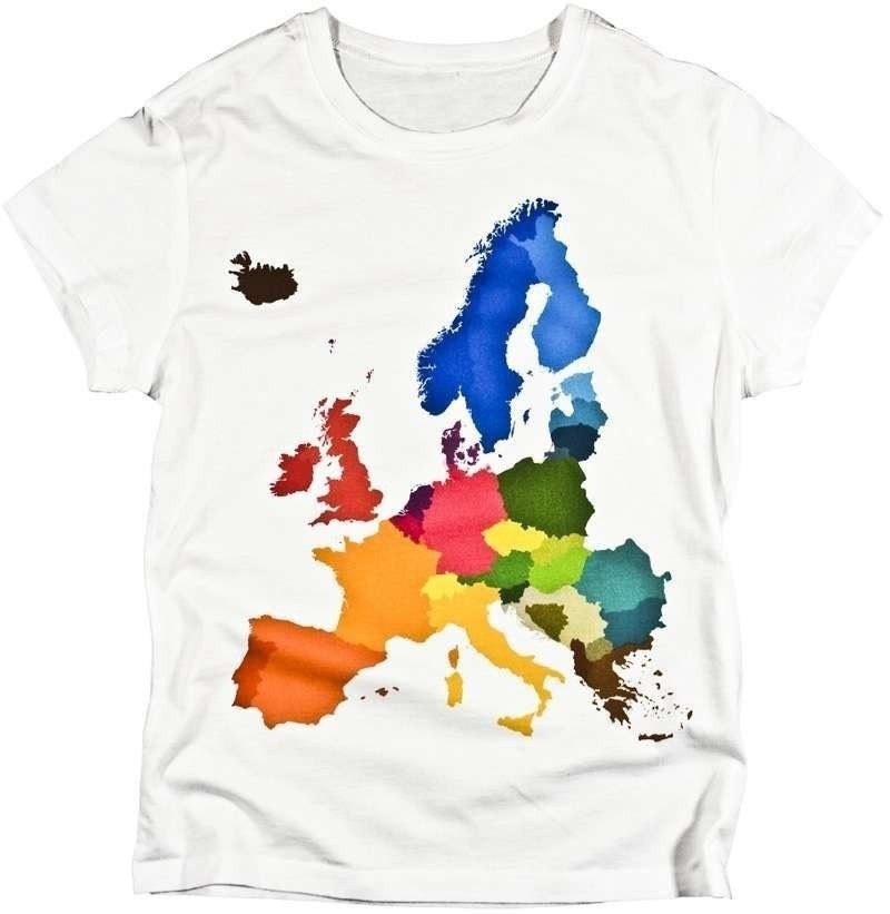 WOMENS European Countries Colorful Geography Map Unique Graphic LADIES T-shirt