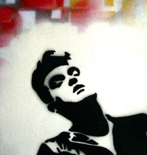 Morrissey Original Stencil Graffiti Style Painting on Wood Box