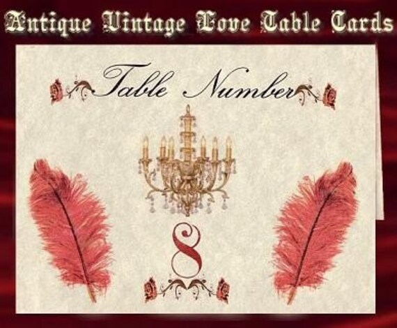 NTIQUE VINTAGE LOVE TABLE place CARDS 1920s 1930s 40s Retro Shabby Chic 