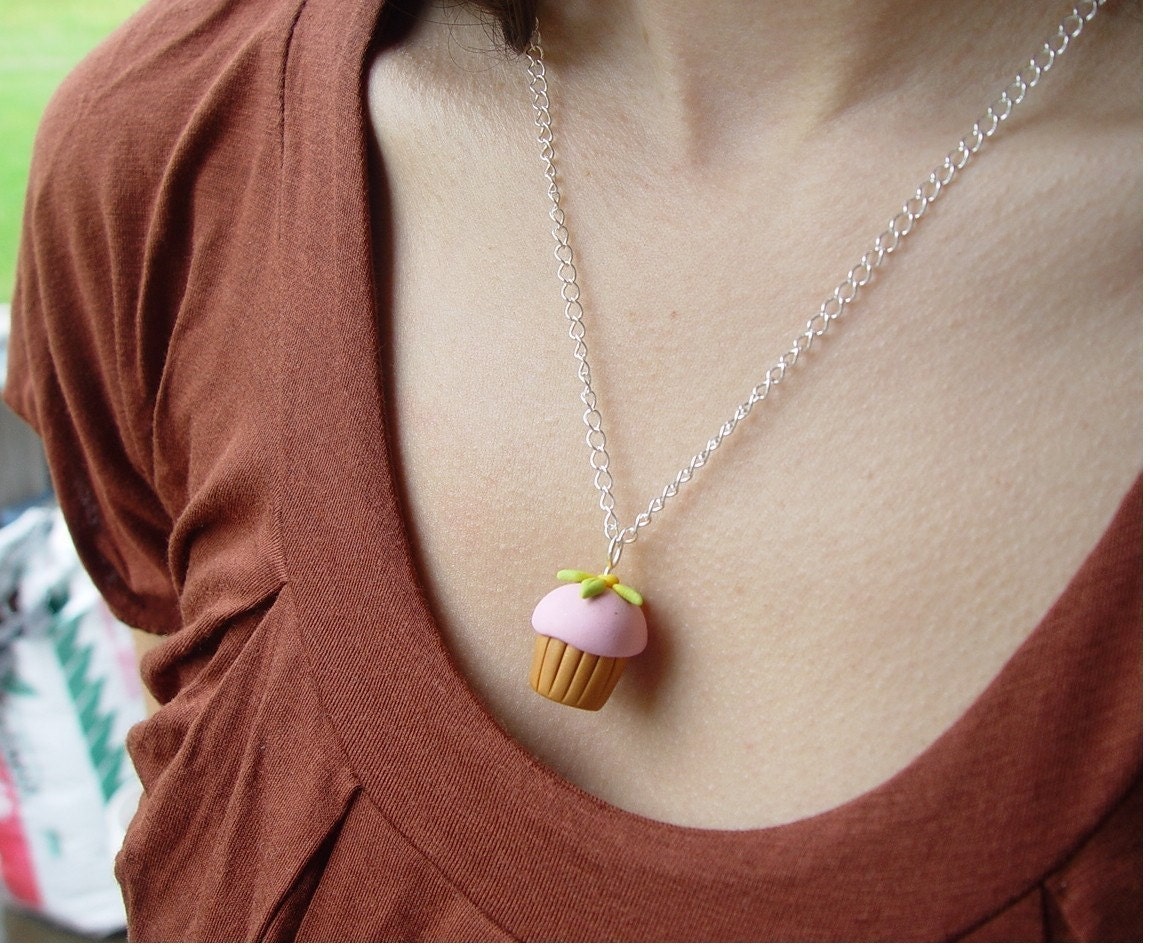 Cupcake Necklace Polymer Clay Cupcake Charm Necklace From geminiartworks