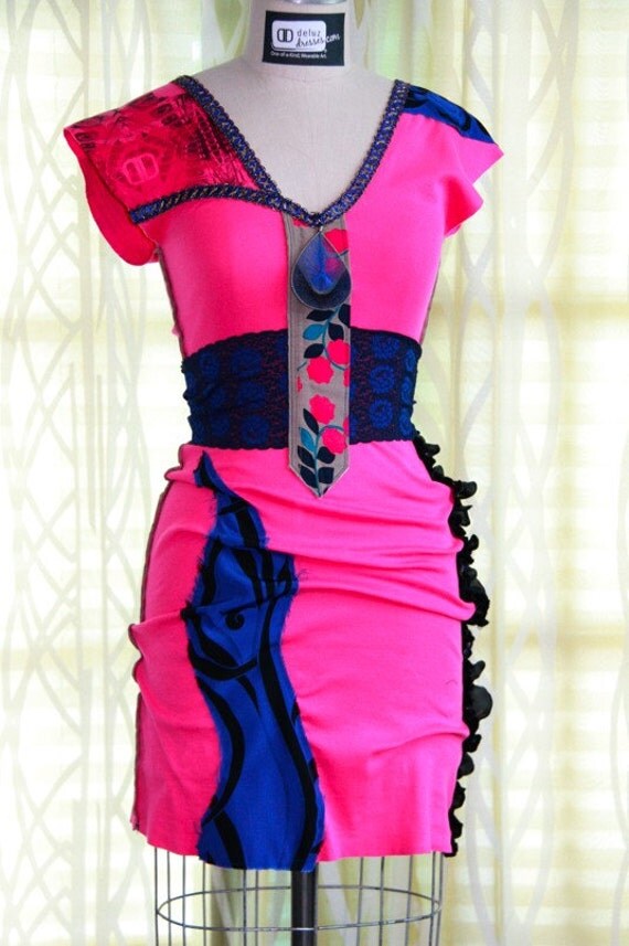 The Hot Pink Dress - One-of-a-Kind, Wearable Art Dress