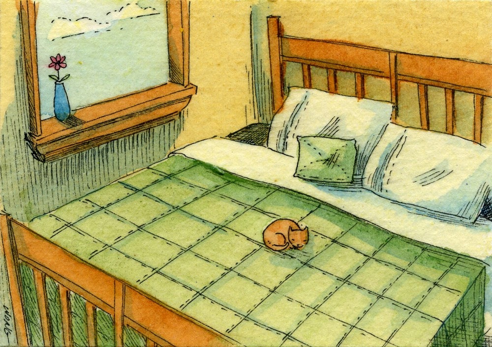 Little Kitten on the Big Bed