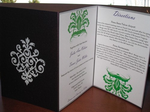 Embossed TriFold Wedding Invitation Sample From TheStylishScribe
