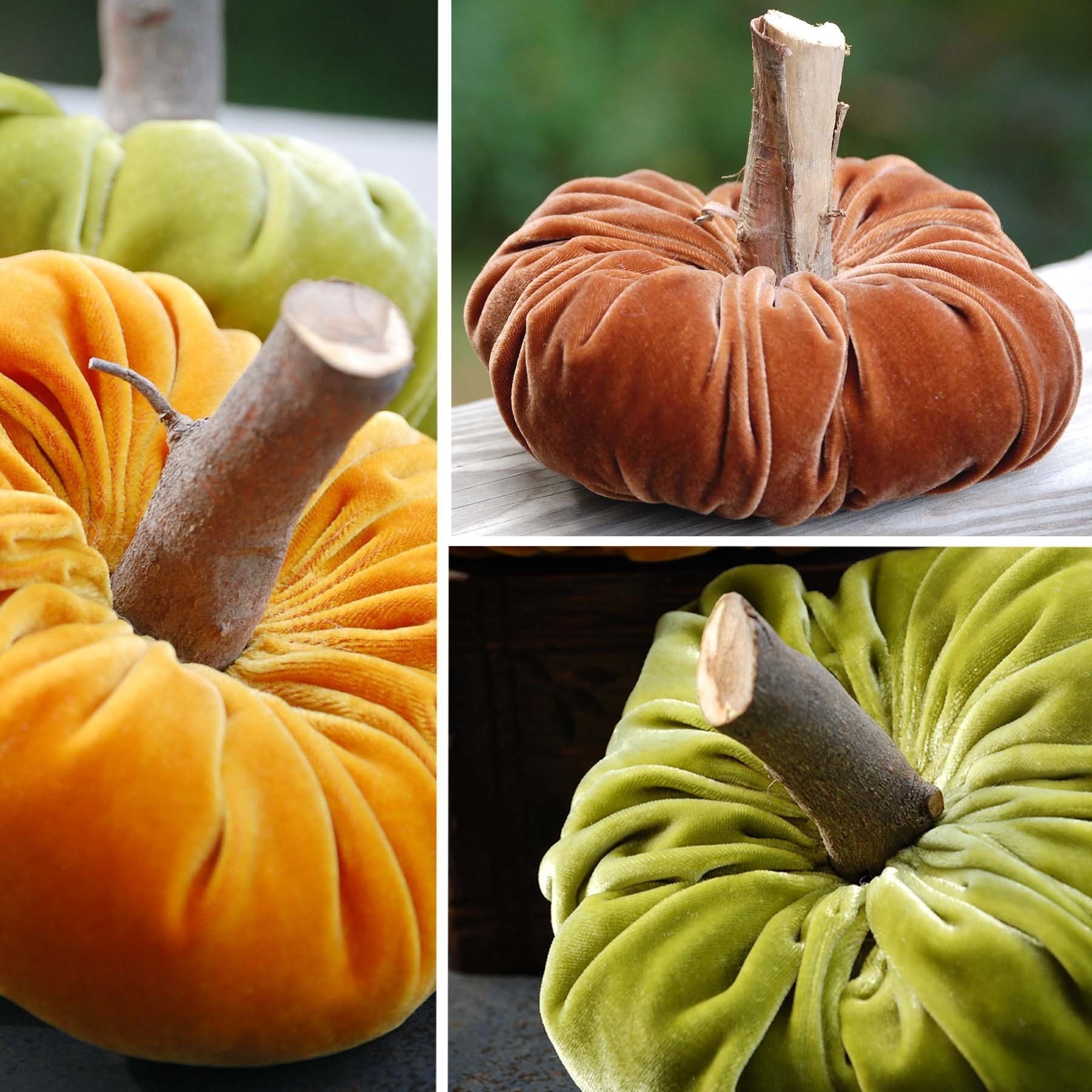 VELVET PUMPKINS  They are all the rage.  Make your own today.  Fabric Pumpkin Sewing and Craft Pattern eBook