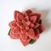 Reclaimed Wool Sweater Brooch - Lambswool Mango Pink Aster - FREE US SHIPPING