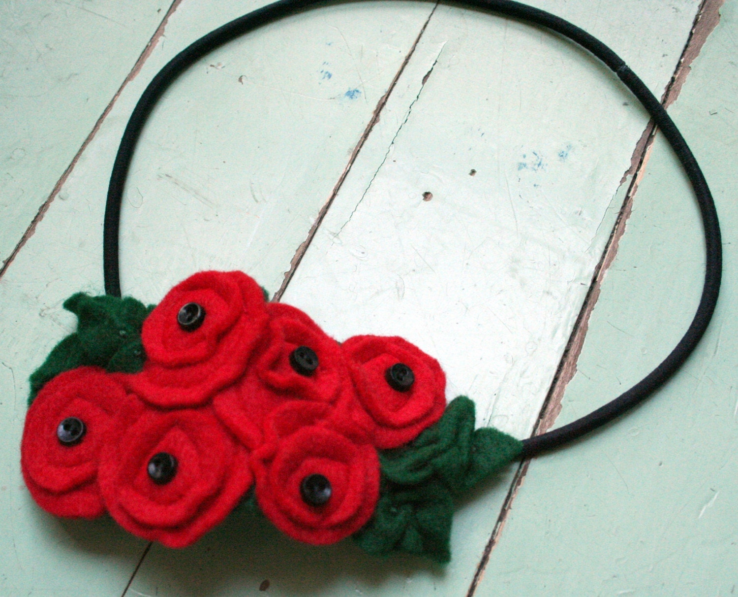Red and Black Flower Cluster Hair Wrap/Fascinator/Clip