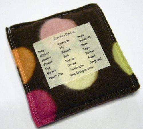 Brown Dot I Spy Bag, eye spy game