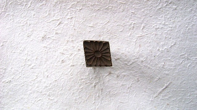 Vintage Japanese Sweets Mold Stamp Ginkgo Chrysanthemum Double Sided