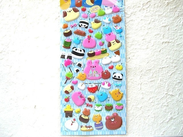 Cute Japanese Stickers L Size - Rolling Animals By Pool Cool (S661)