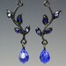 Beautiful Gunmetal and Sapphire Crystal Vine Earrings...