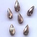 Glass Crystal Bronze Drops 6 X 12mm Top Drilled 6pcs ( BX2 )