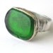 Bulky Silver and beach glass ring, and Mediterranean Sea Glass