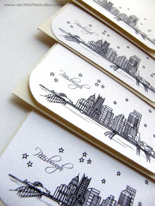 Pittsburgh, Pennsylvania - United States - City Skyline Series - Notecards (8)