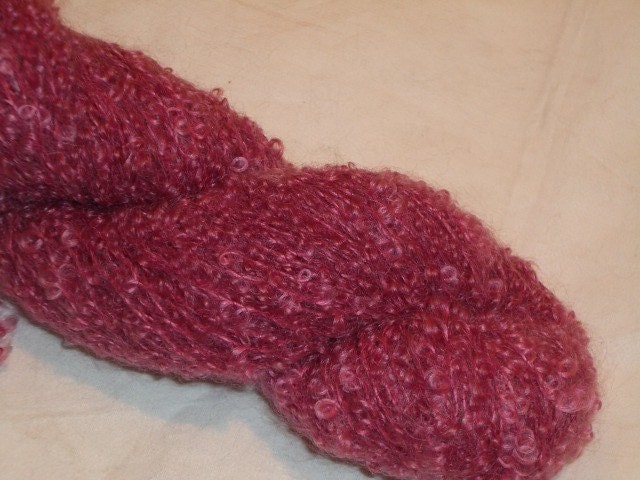 Vermillion mohair merino boucle yarn