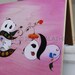 Mounted Art Print - Playful Pandas, size 8x8