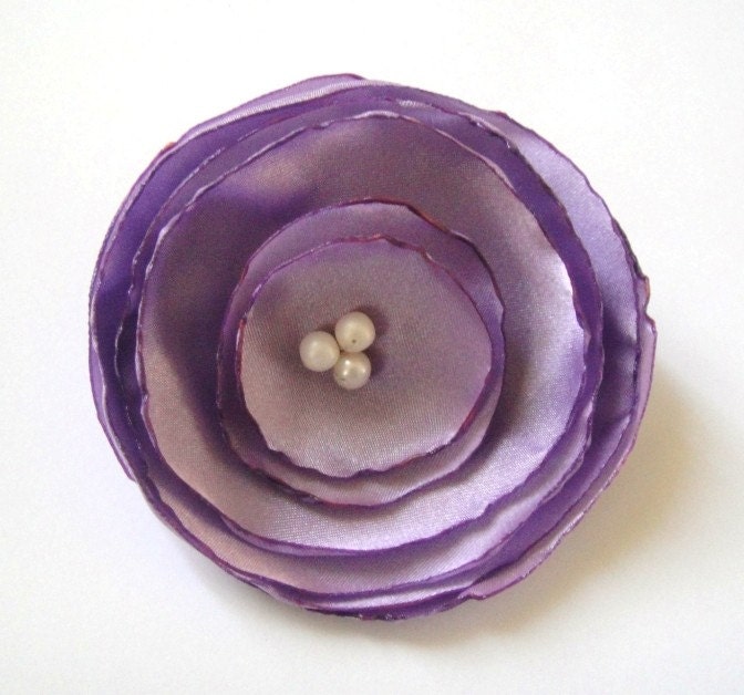 lilac poppy rose blossom wedding flower alligator clip