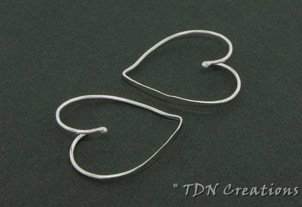 Sterling Silver Heart Hoop Earrings