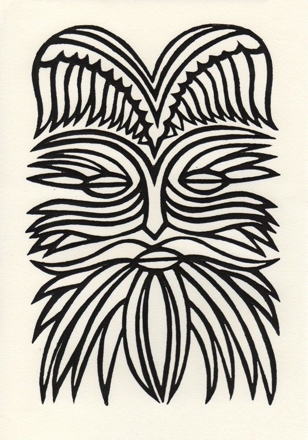 The elements. Air. Linocut
