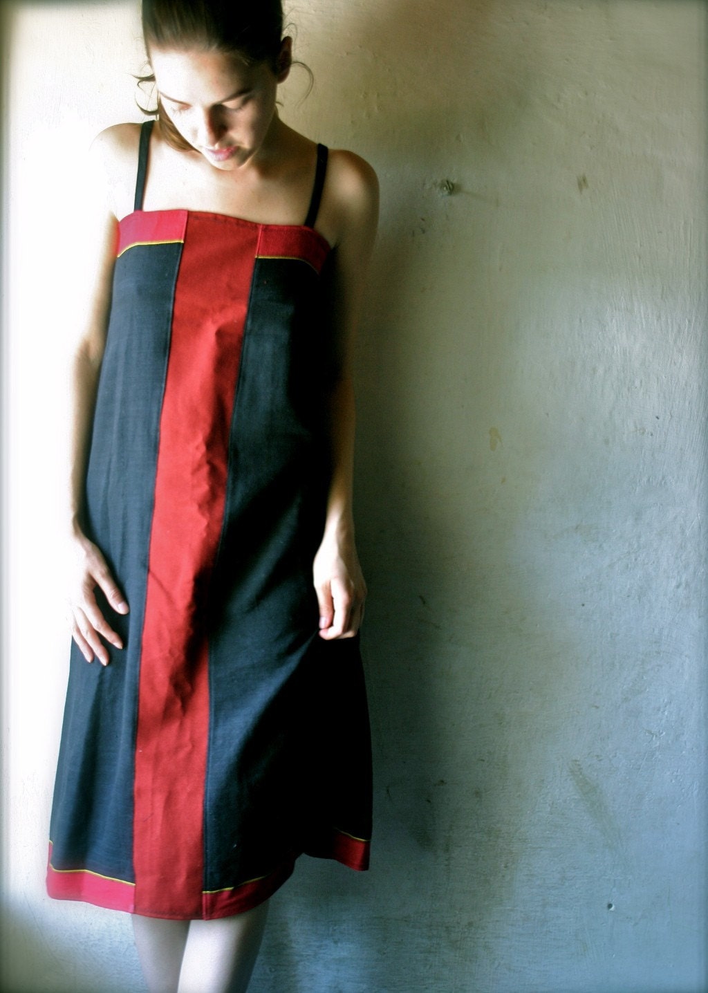 Black Cotton dress - knee length