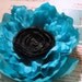 HALF OFF SALE-Boutique Style Soft Blue with Black Satin Hair Clip-exclusively from pink80sgirl